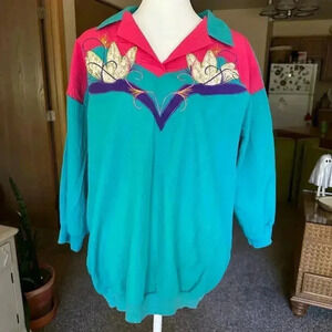 Vintage Bonnie Blair embroidered and bead windbreaker jacket